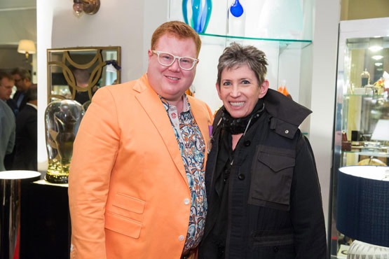 Wyatt Koch and Beth Rudin DeWoody at Lighthouse Guild cocktail party.
