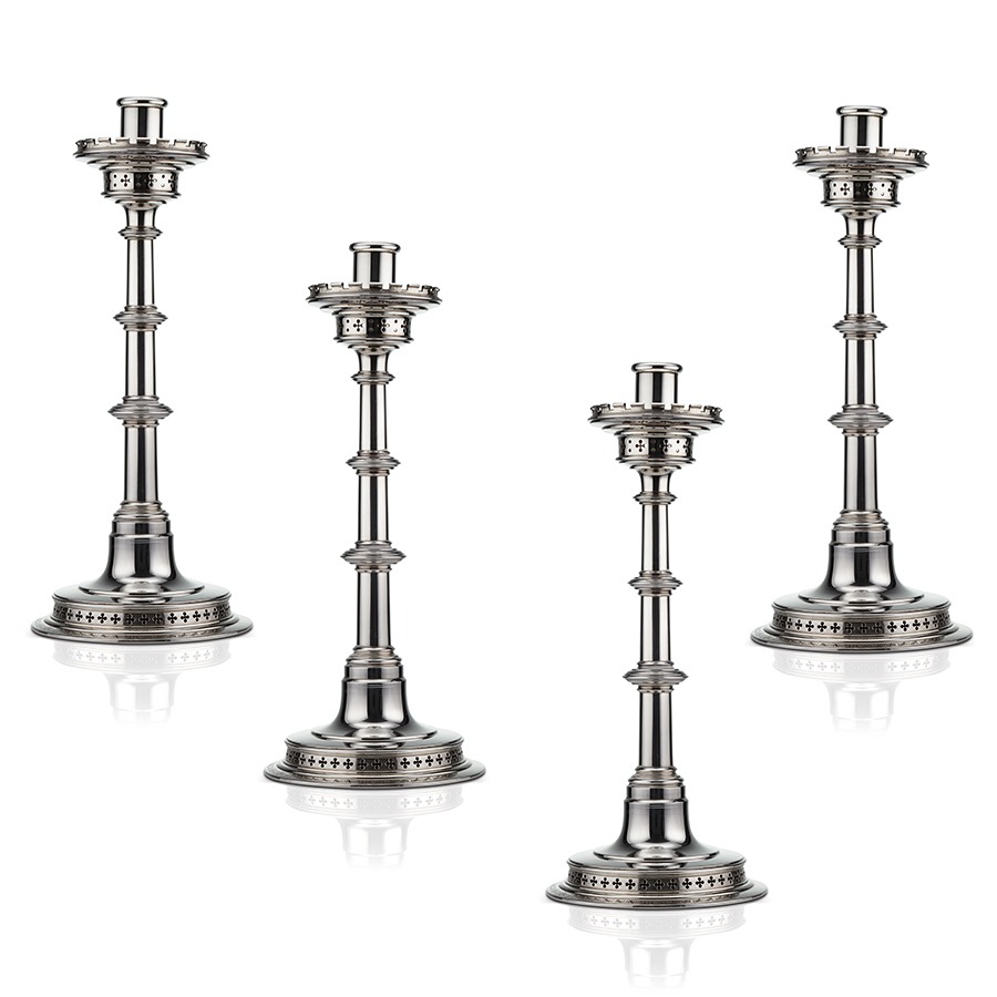 Set of Four Gothic-Style Candlesticks - The Silver Fund