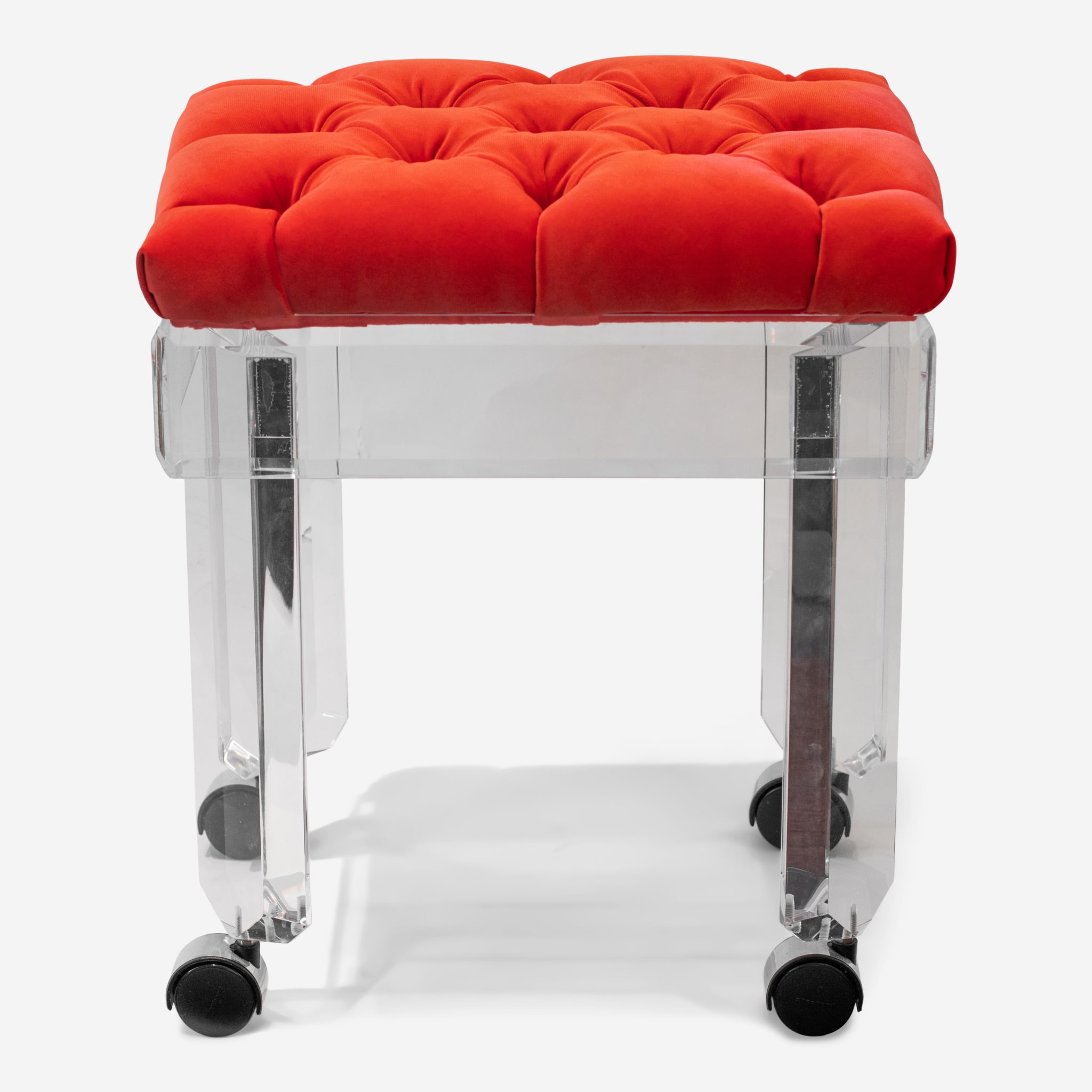 Lucite Vanity Stool on Wheels The Silver Fund